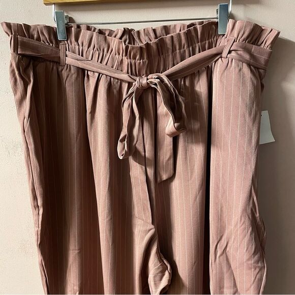 Charlotte Russe+ Pink Striped Cuffed Hem Trousers NWT Size 3X - Picture 10 of 15